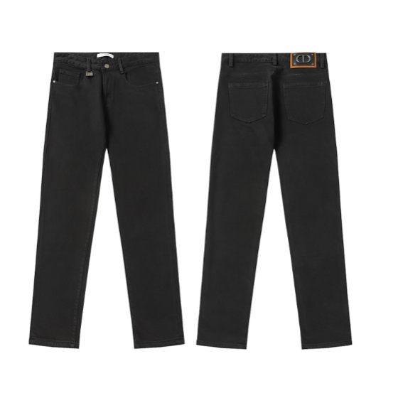 Dior Black Straight-Leg Denim Jeans with CD Logo Patch